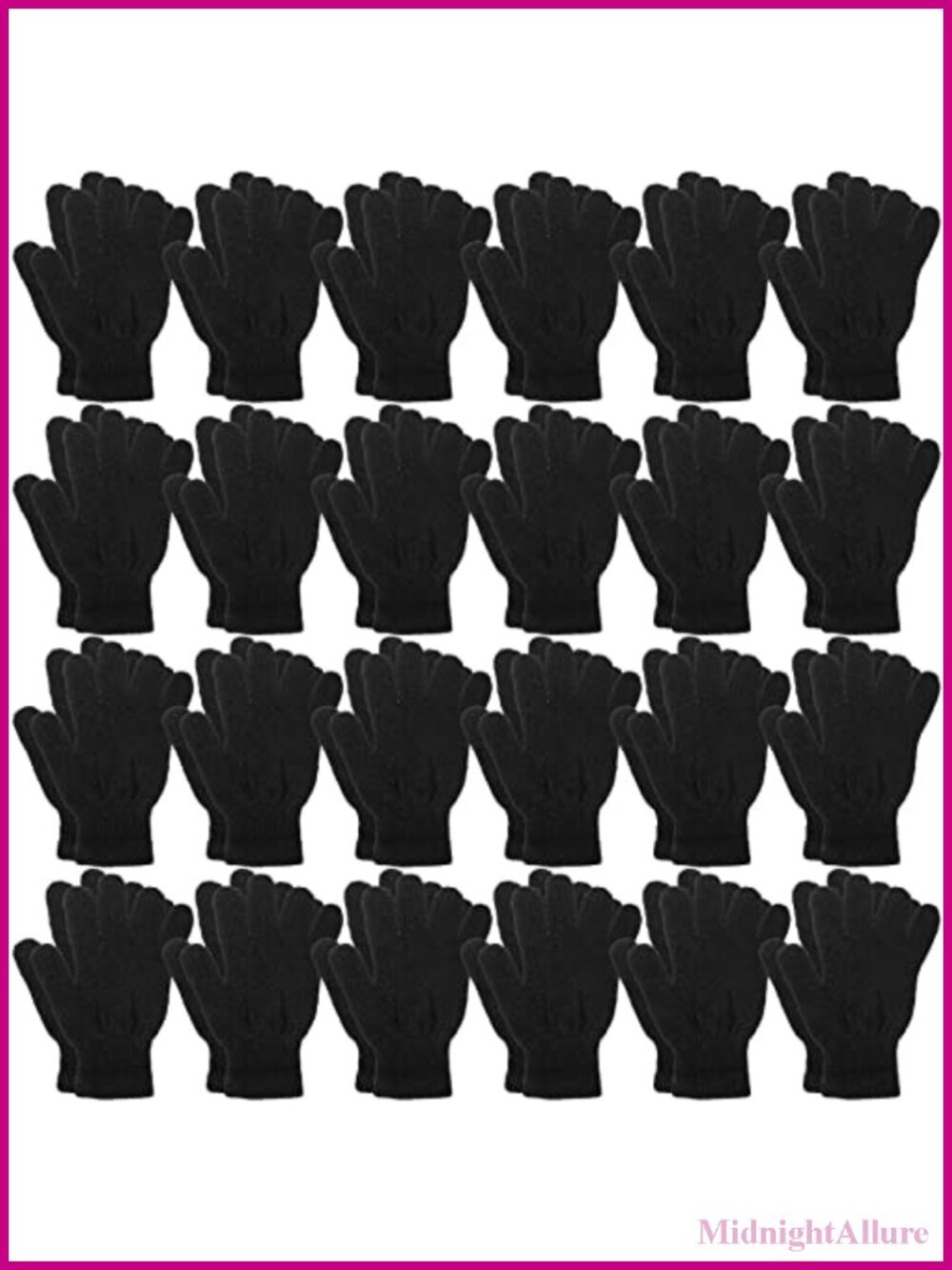 Winter Magic Gloves 24 Pairs Acrylic Cotton Stretchy Knit One Size